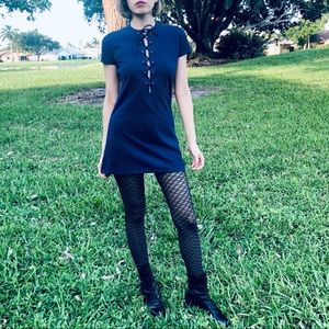 Reformation Dress with lace up Neckline